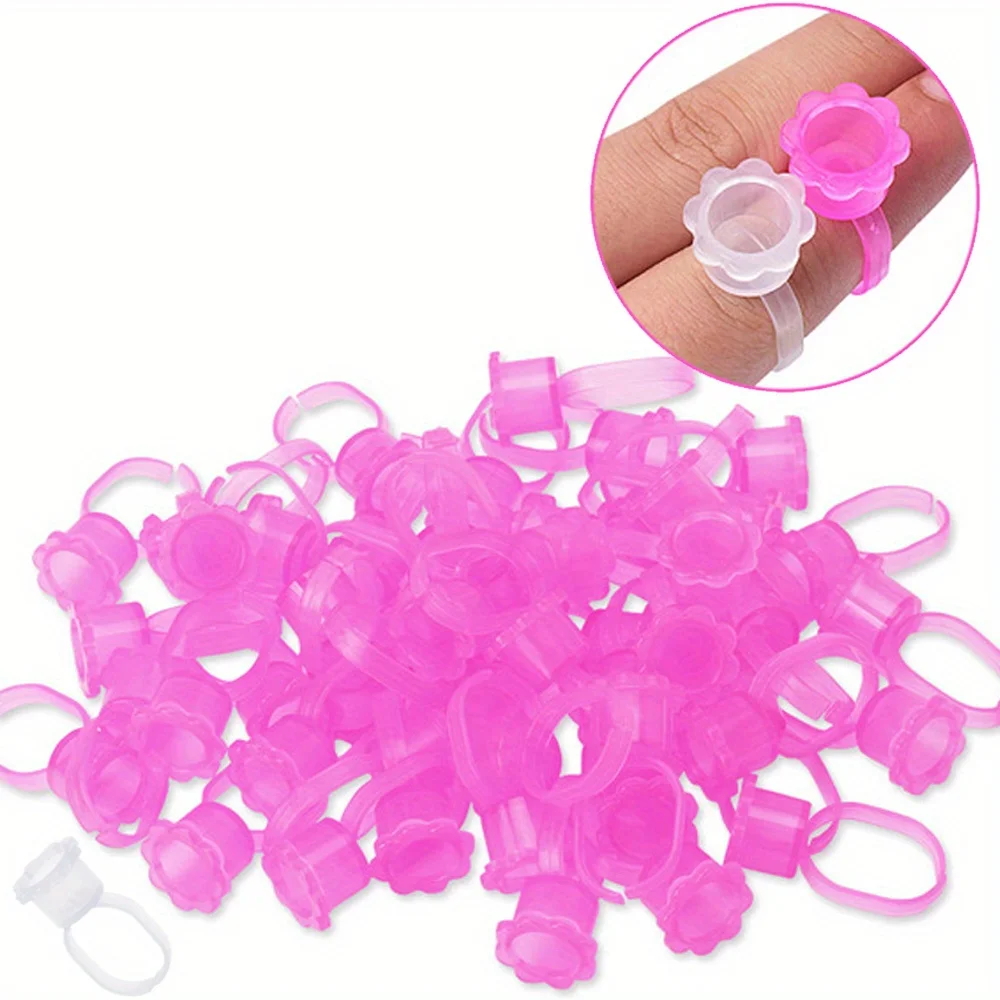 50pcs/bag Tattoo Ink Ring Cups Glue Cap Microblading Pigment Cup Tattoo Tool Holder Permanent Makeup Tattoo Accessories