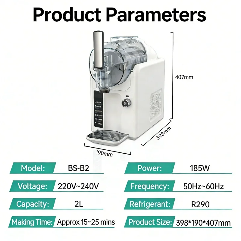 

Small Ice Crusher Shaver Multifunctional Large Capacity Slush Ice Maker for Home Ice Cream Making