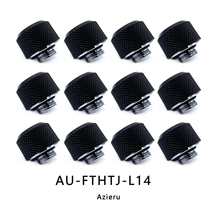 Azieru 10/12pcs/lot OD14mm Hard Pipe Fitting G1/4'' Computer Water Cooling Accesspries Connector Use for Rigid Tube AU-FTHTJ-L14