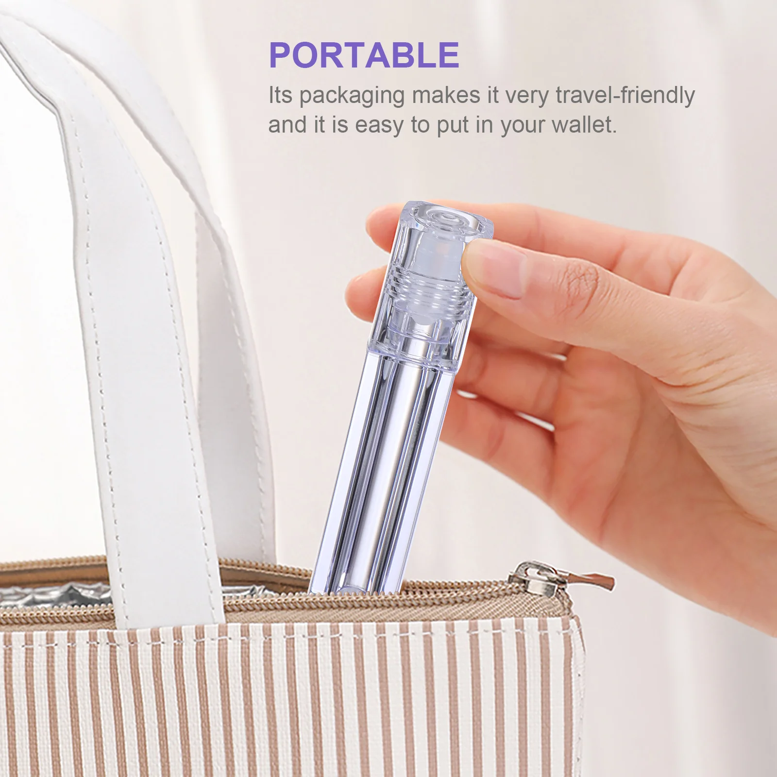 

10pcs Lip Oil Bottle 10Ml Empty Roller Bottles For Essential Oil Perfume Refillable Travel Leak-Proof Square Plastic Container