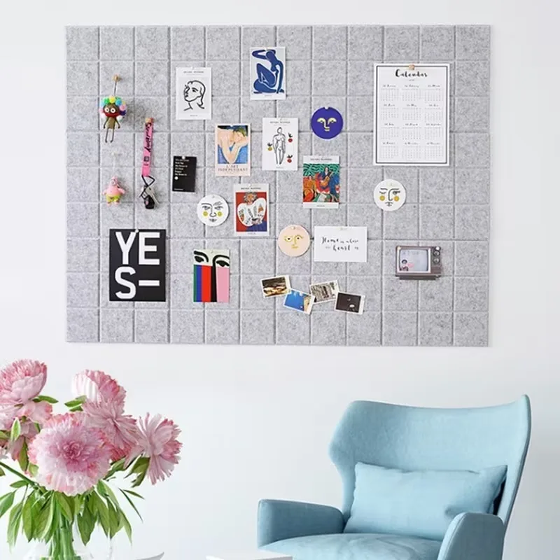 1-4PCS Felt Wall Stickers School Works Display Bulletin Board Office Photo Wall Home Living Room TV Background Wall Decoration