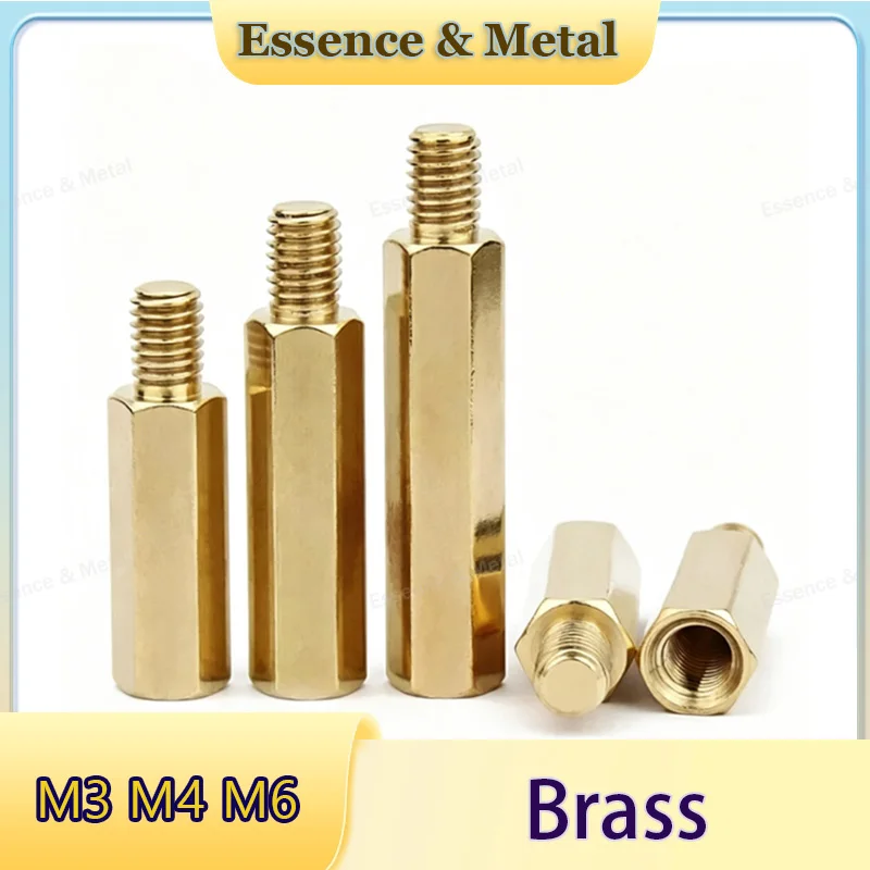 Brass Hexagonal Threaded Support Posts PCB Posts Motherboard Spacer Bolts M3 M4 M6 Circuit Board Mounting Bracket Support Posts