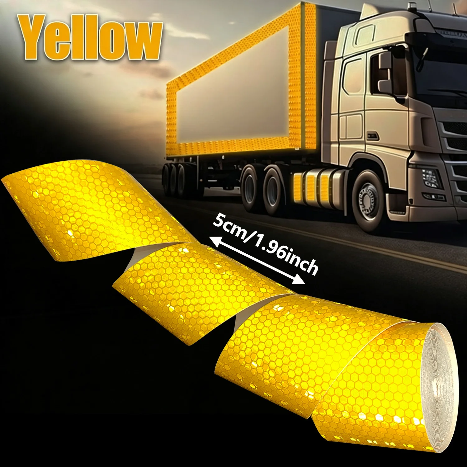 5cm Wide Six Color Solid Color Reflective Tape (Red/White/Yellow/Blue/Green/Orange) Self-adhesive High Visibility Night