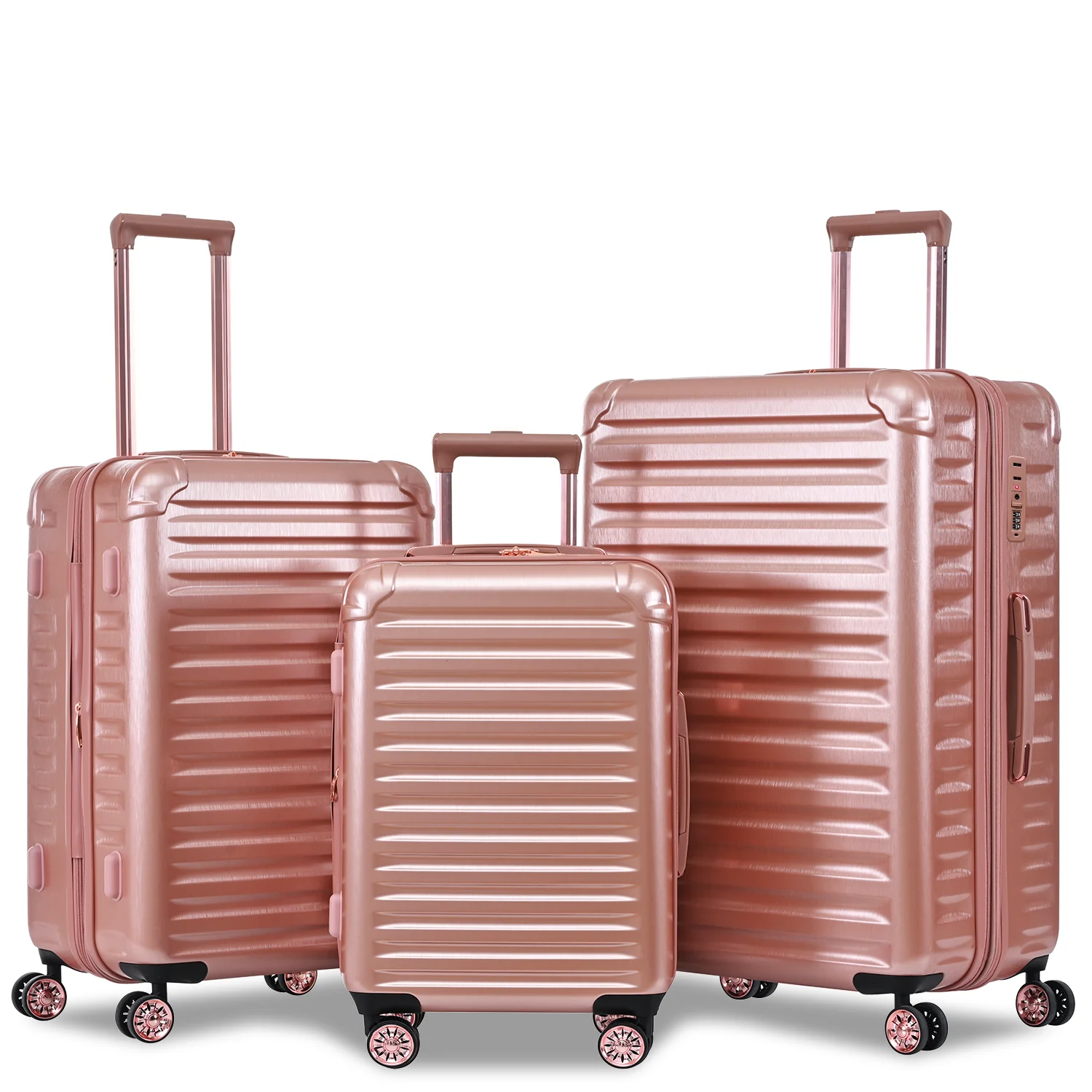 ZHUISHU Luggage Sets New Model Expandable ABS+PC 3 Piece Sets with Spinner Wheels Lightweight TSA Lock 20"24"28"