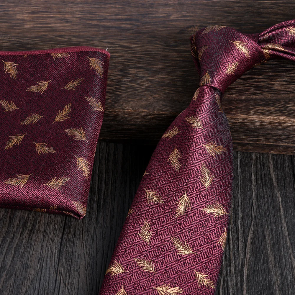Mens Paisley Floral Tie Set - Classic Formal Necktie And Pocket Square for Wedding Party Men's Fashion Accessory