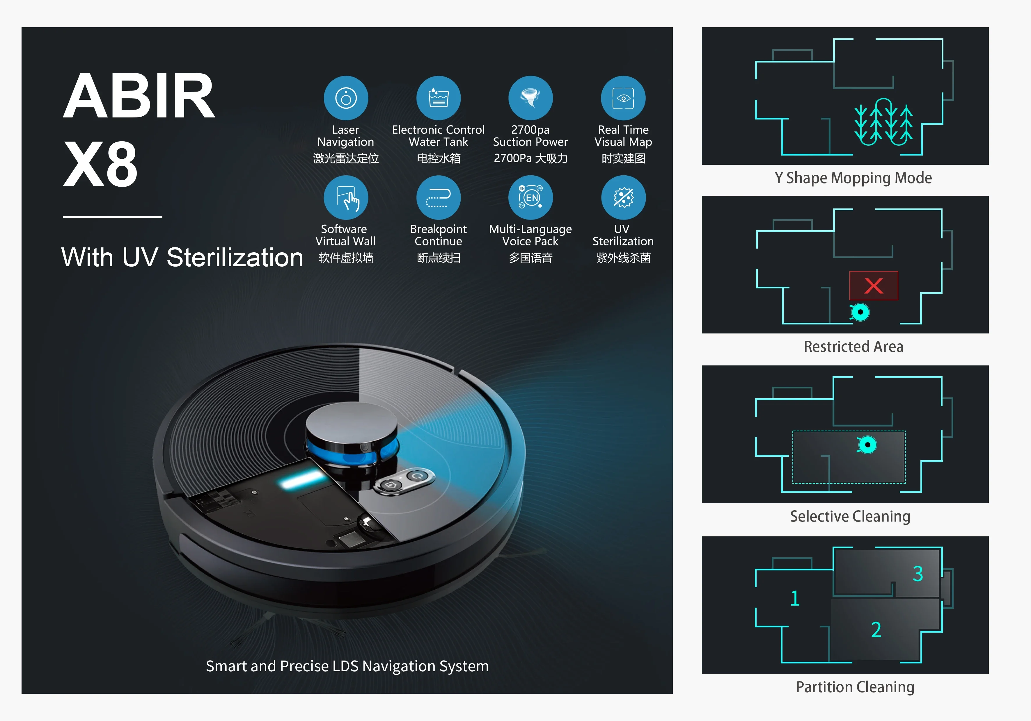 X8 Robot Vacuum dust Cleaner floor carpet Sweeping Robot With Mop APP surpot powerful suction shenzhen OEM Warehouse Hot Sale