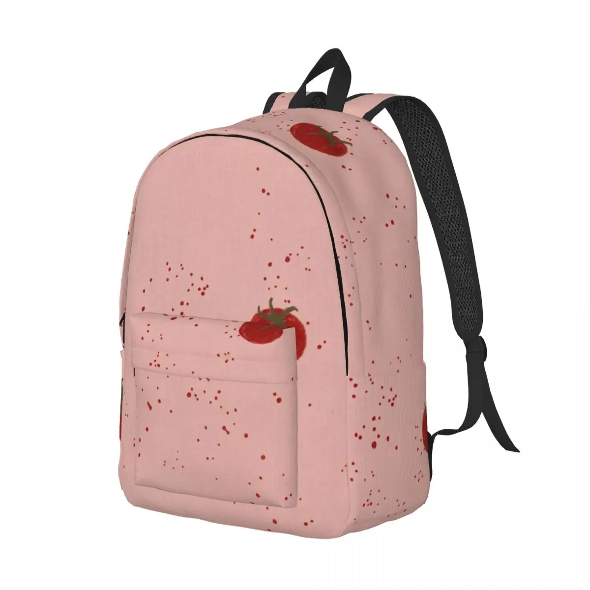 Romantic Cute Backpack Center Tomato Graphic Minimalist Graphic Pink Red Blue Lightweight Daypack for School Outdoor Weekend Gym