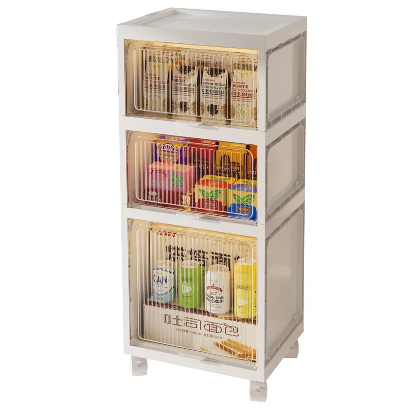 

ZZXL Storage Cabinet Home Finishing Storage Cabinet Installation-Free Snack Cabinet