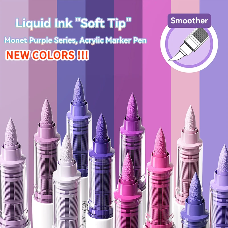Marcadores acrílicos líquidos directos LANGUO, 207 colores, pincel suave, bolígrafo de pintura para Manga, Graffiti, pintura, piedra de roca, suministros de arte escolar