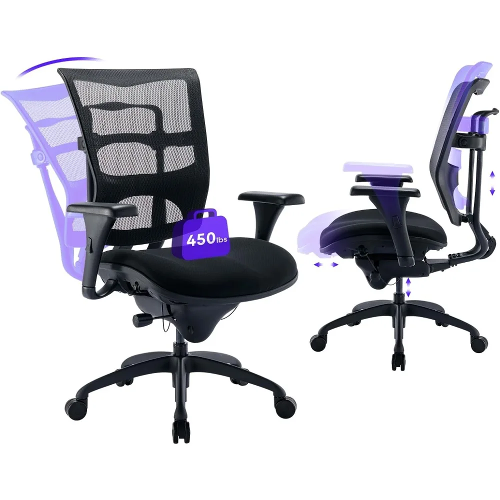 

Big and Tall Office Chair 450lbs with Wide Seat, Heavy Duty Ergonomic Mesh Chair,Large Computer Executive Desk Wide Office Chair