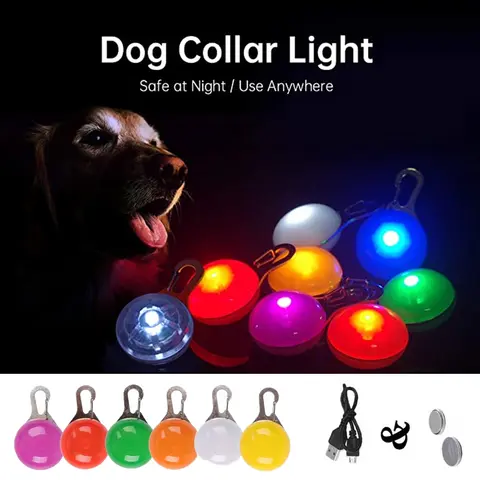 Led Dogs Collars Pendant Rechargeable Pet Usb Luminous Collar Pendant Puppy Flash Light Leash Accessorie Decoration Dog Necklace
