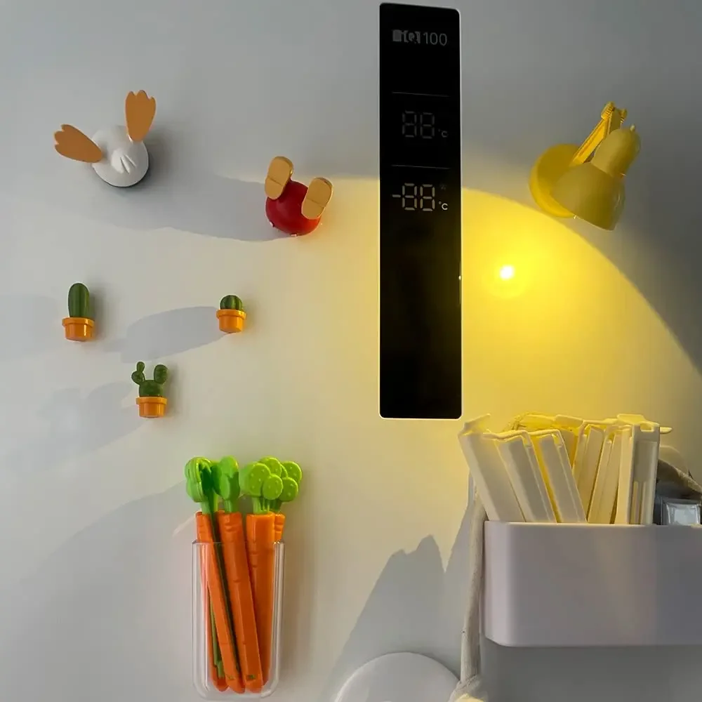 1pc LED Mini Desk Lamp Foldable Magnetic Night Light Bedroom Study Reading Book Lamps With Clip Eye Protection Bedside Lights