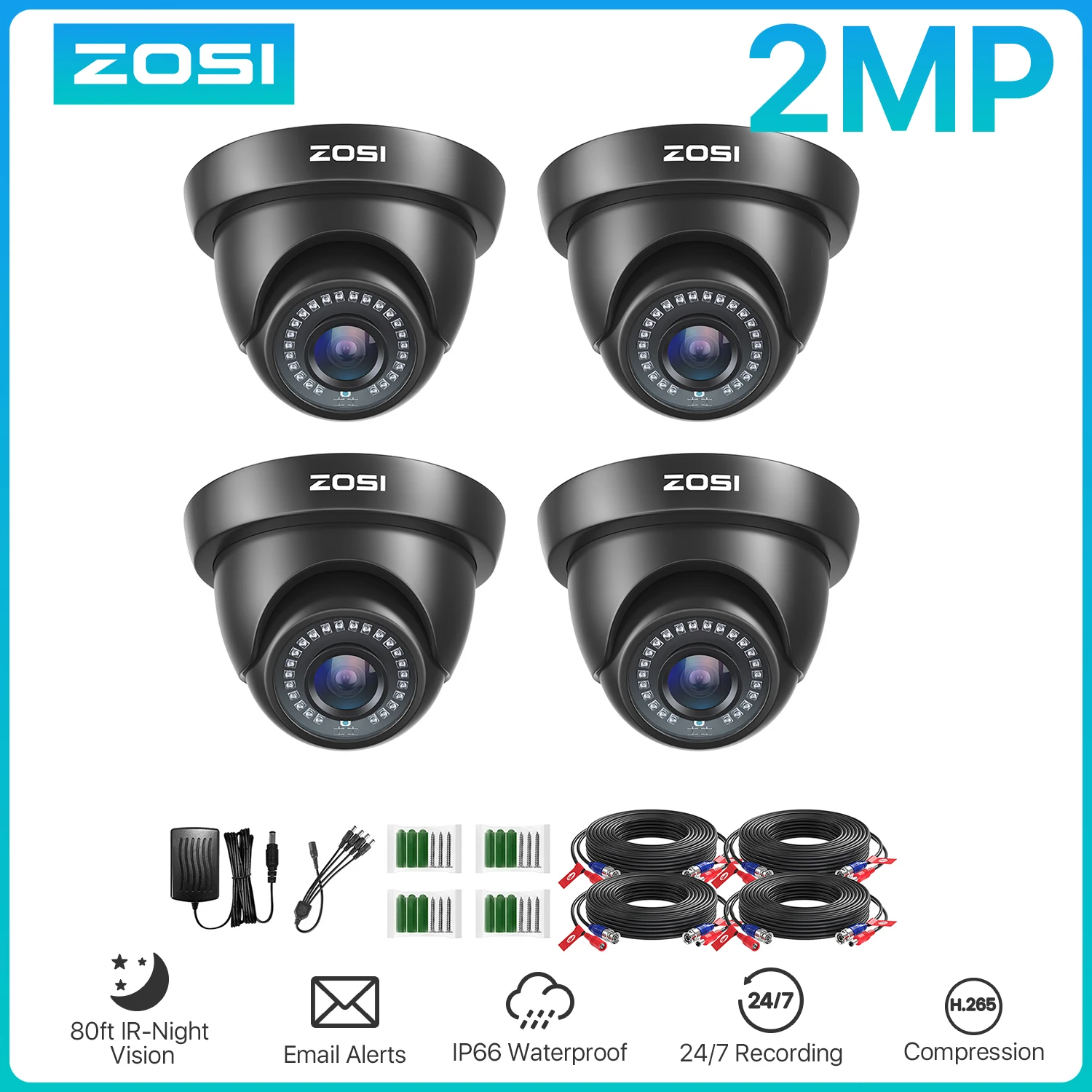 Home Security Indoor Cameras - Kit de caméras de sécurité CCTV