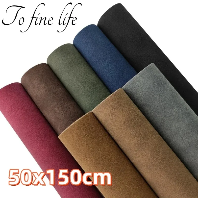 Faux Suede PU Leather Soft Fabric Wear-resistant Suede Patch Enhanced Viscosity Self-adhesive Stickers DIY for Sofa Car Interior