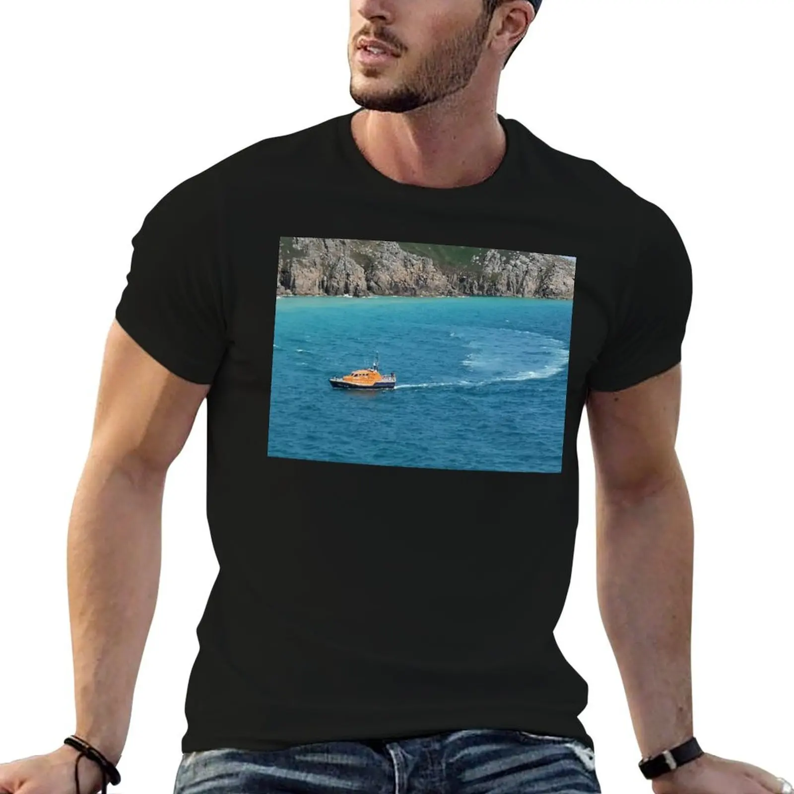 

cotton t pack t Lifeboat shirt t T-Shirt summer prints man UK shirts with shirts for man RNLI