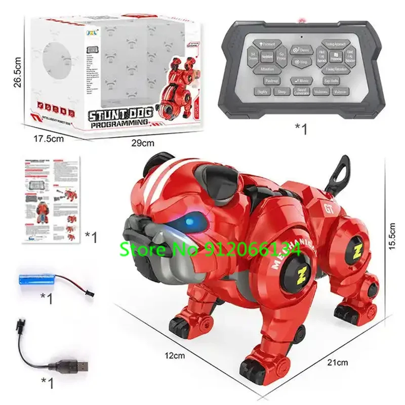 Inductive Touch Intelligent Remote Control Bulldog Animal Toys Intelligent Programming Interact Flexible Limbs Demonstr RC Dogs