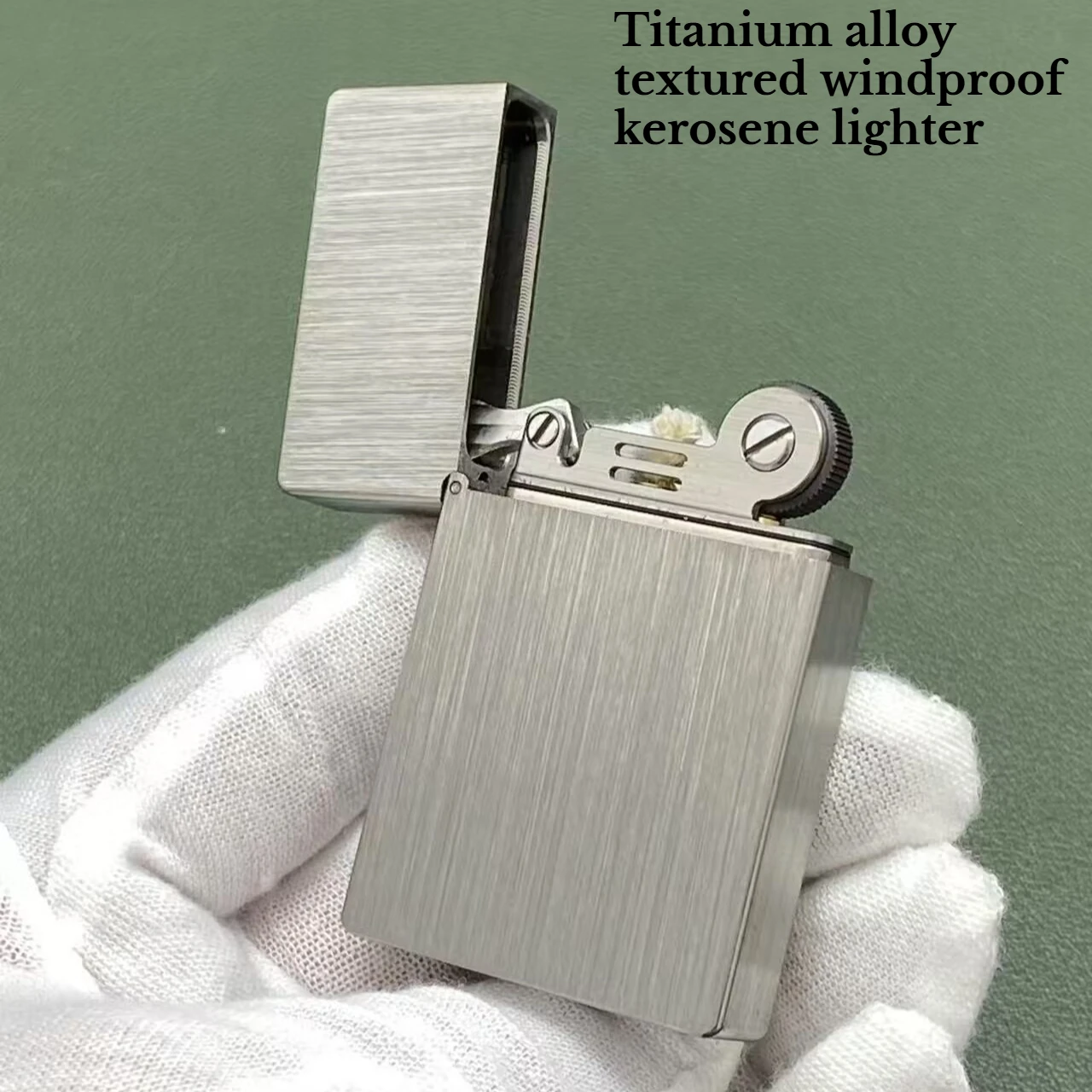 NEW Titanium Alloy Classic Ultra-thin Brushed Texture Windproof Igniter Premium Gift Lightweight and Durable