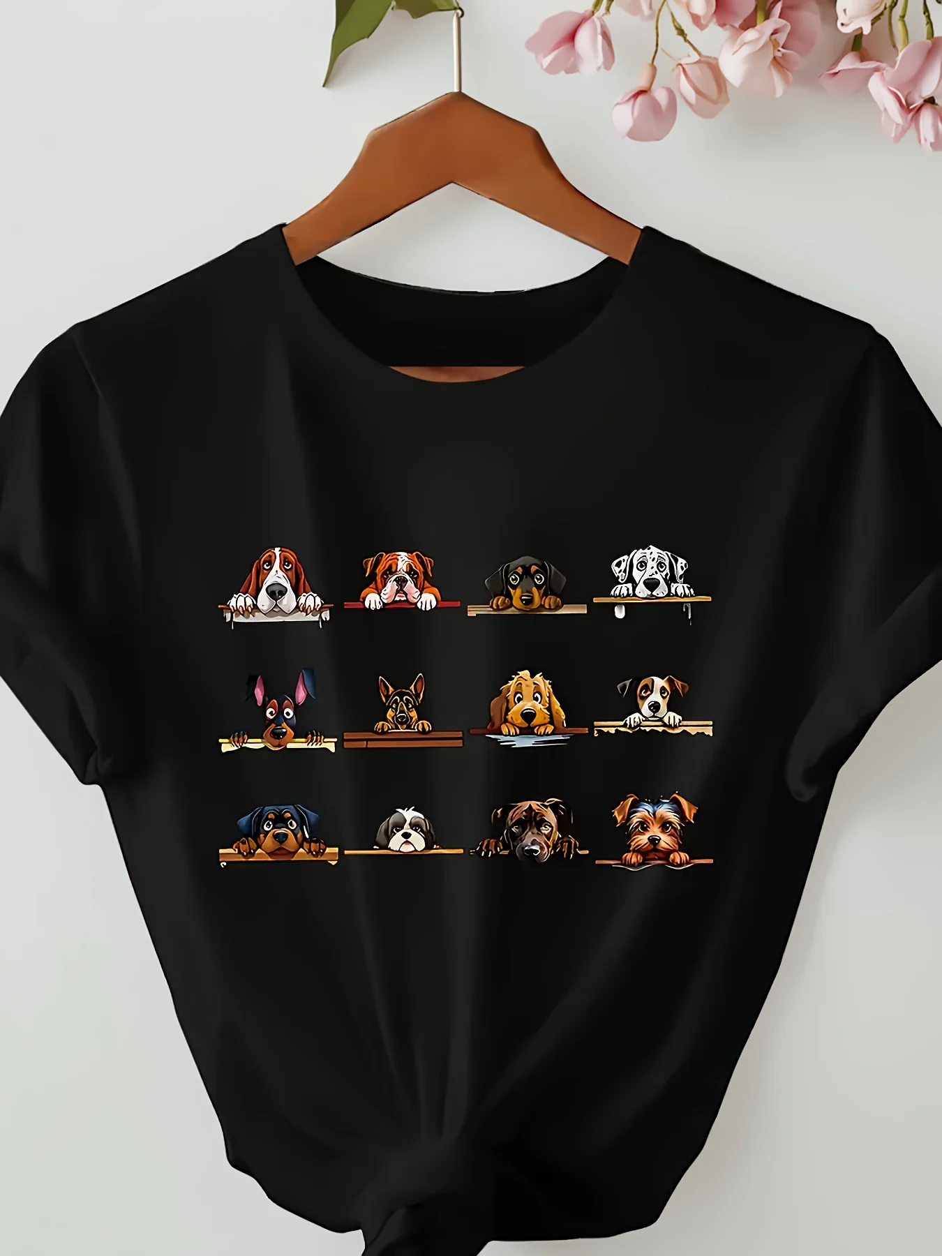 Danqiyoyo Dog Breed Pattern Print New Arrival women Clothes Tee Shirt Homme Graphic T-Shirts women Tshirt for women 27008