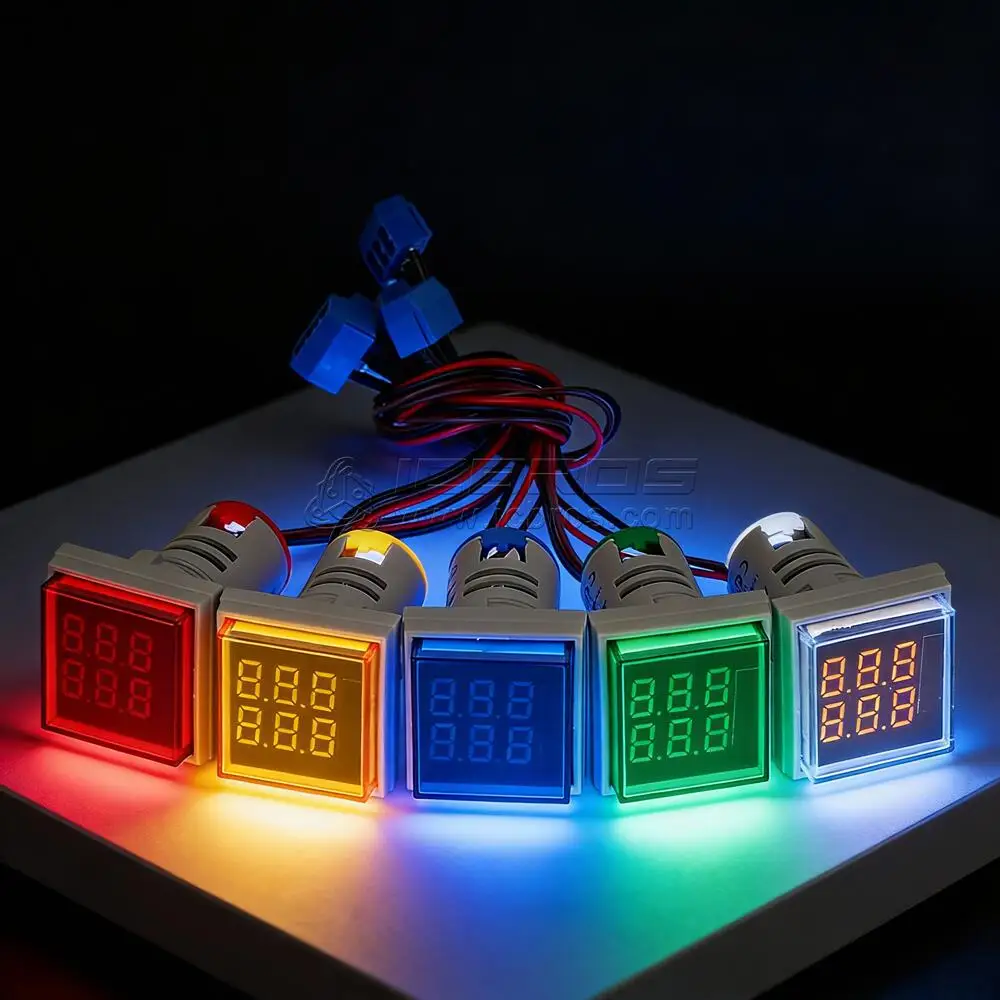 5pcs/lot 6 Digital 0-999999 AC 220V-380V Square Digital Counter Meter 22mm LED Electronic Signal Totalizer Panel Counter Meter