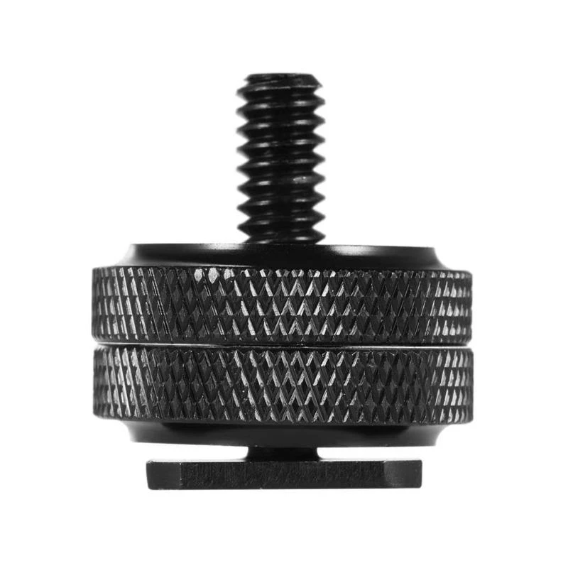 Doppel Mutter Kalten 1/4 Hot Shoe Mount Telefon Halter Adapter Halterung Für Kamera Y4QF – Detail 1