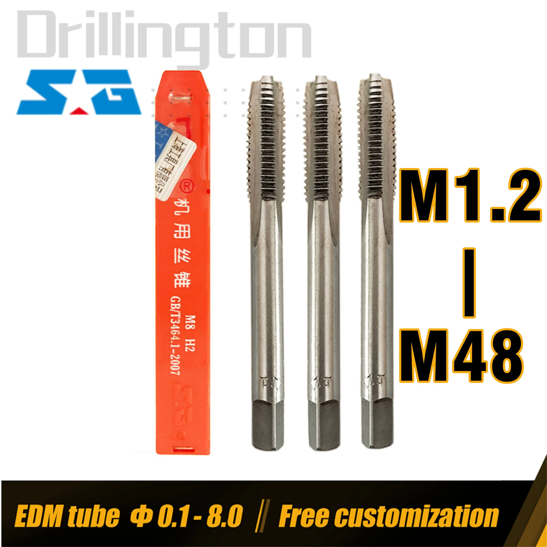 Genuine SG Machine Tap , M1.2 to M48, Metric ,  HSS H2 , Straight Flute Thread Milling Tap , Screw Tap Fine Coarse Thread Tap