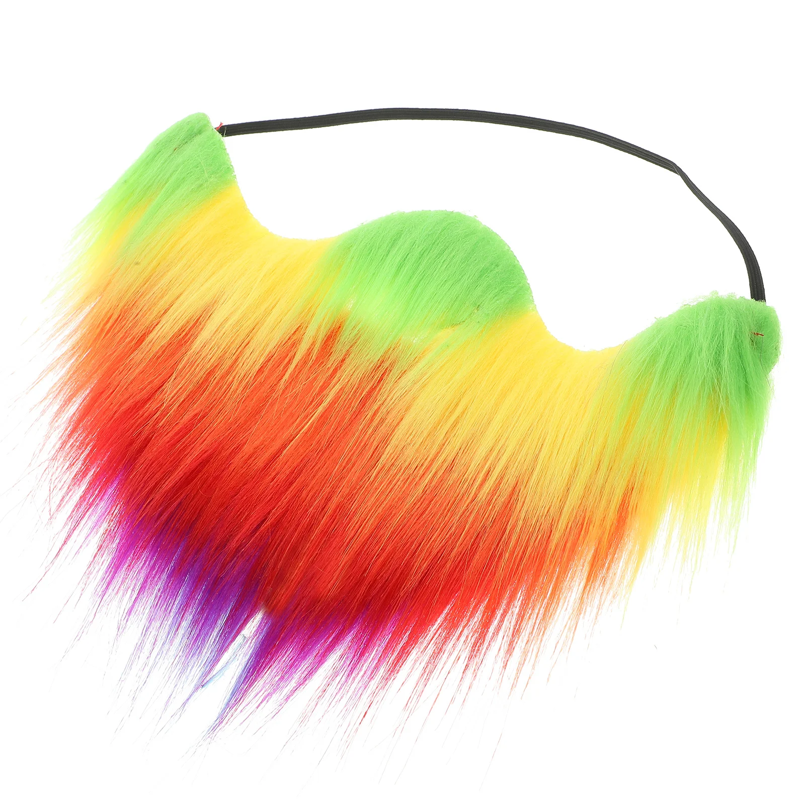 

Fake Rainbow Mustache Colorful Realistic Beard Artificial Cosplay Party Performance Photo Prop Fake Rainbow Beard