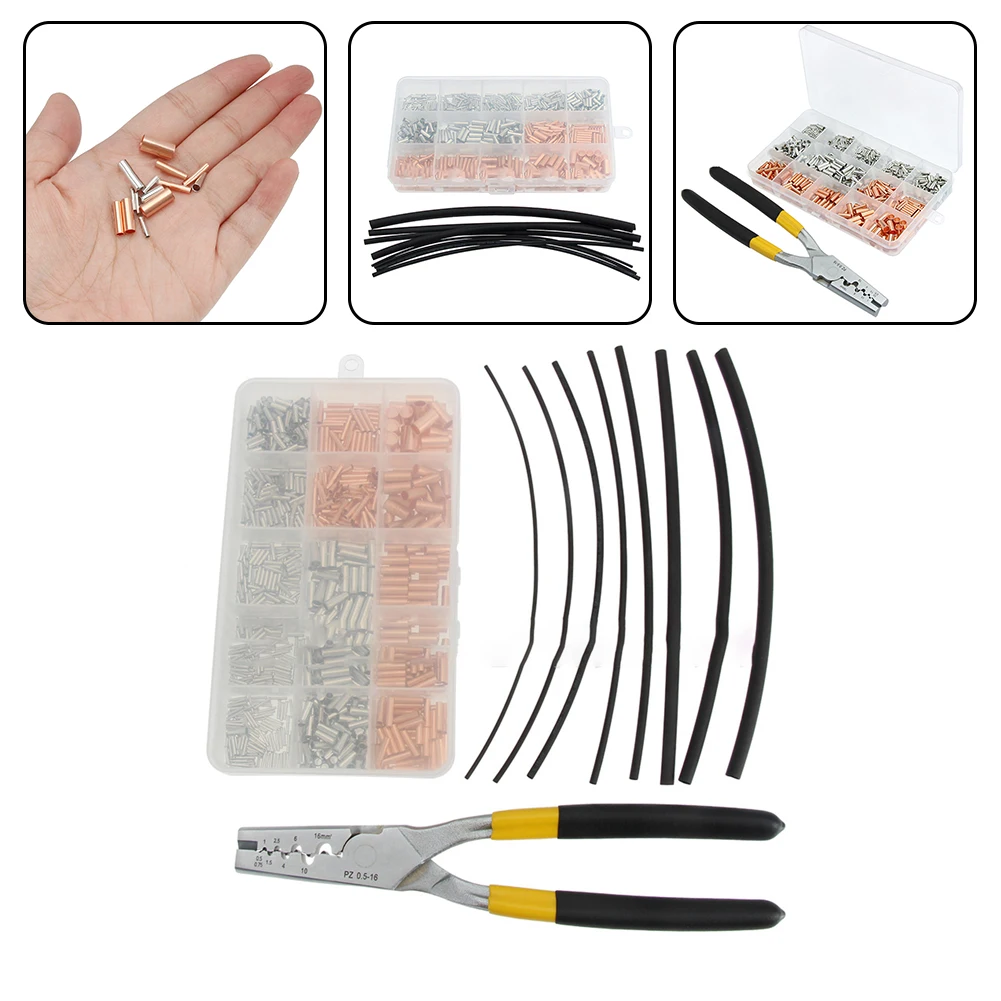 Diverse Applications Electrical Kit Complete Package of 970Wires with SmallCopperFerrules&HeatShrinkTubingTools