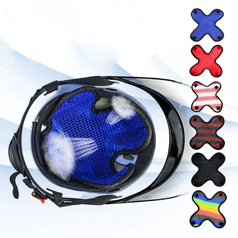 Motorcycle Helmet Inner Liner Pad Breathable Mesh Heat Insulation Cushion Sweat Absorbing Soft Wear Resistant Replacement Mat