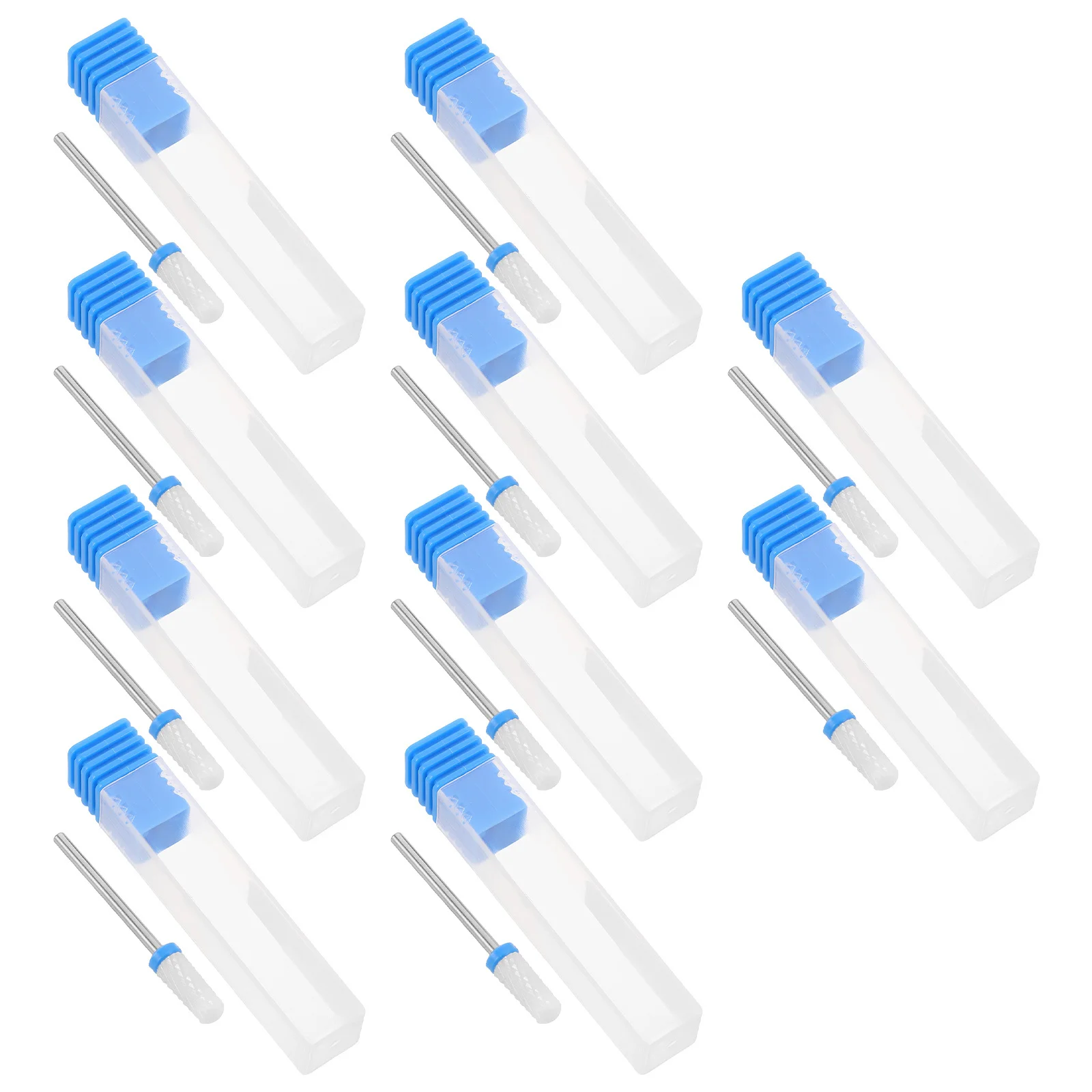 Conjunto de brocas de cerâmica, 10 peças, grão fino grosso, redondo, ferramentas de lixamento de manicure para máquina elétrica de broca de unhas, esmalte em gel