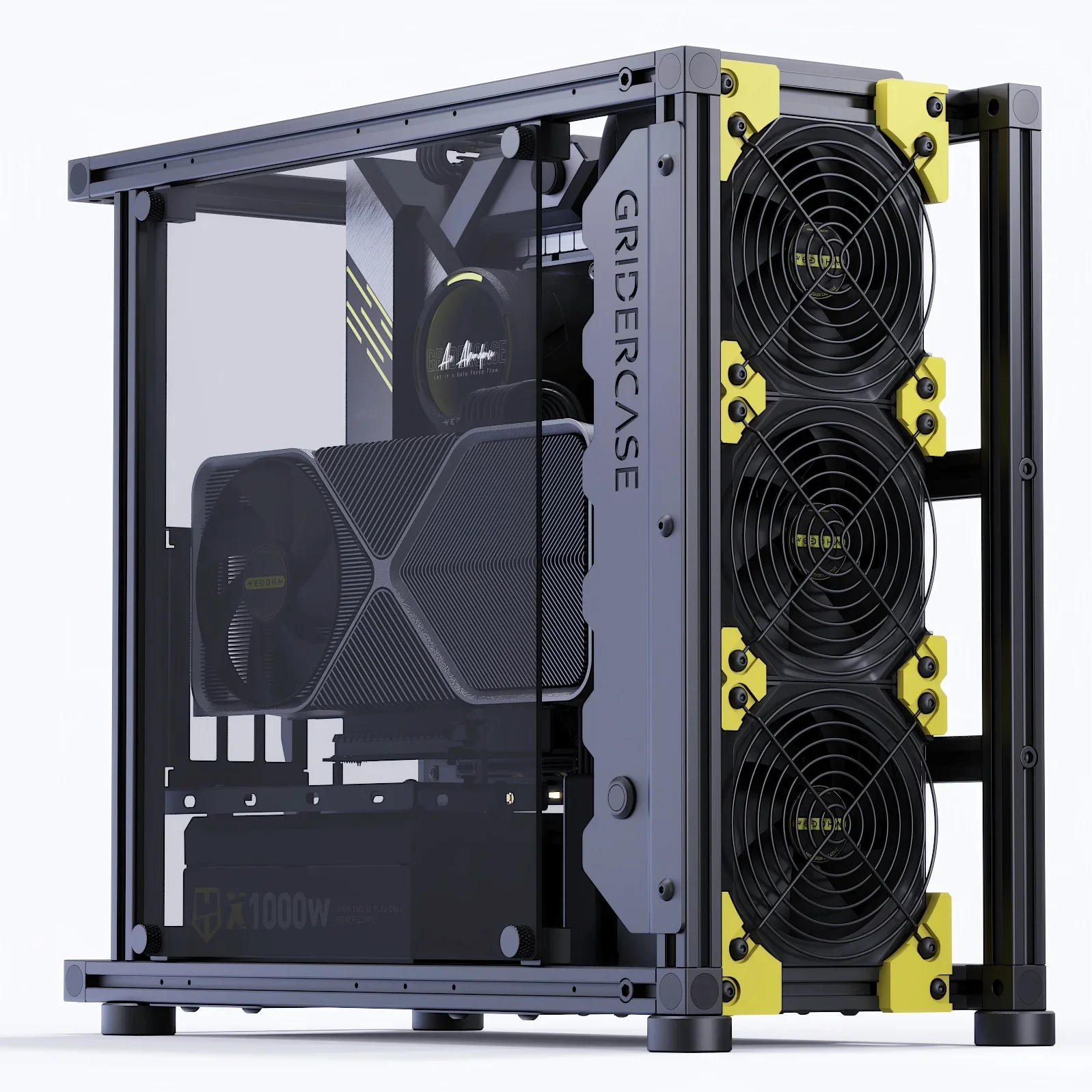

Veddha Beta V2 Aluminum Full-Open Frame Case - ATX/E-ATX/Micro-ATX/ITX Compatible, Water-Cooling Support for Gaming PCs