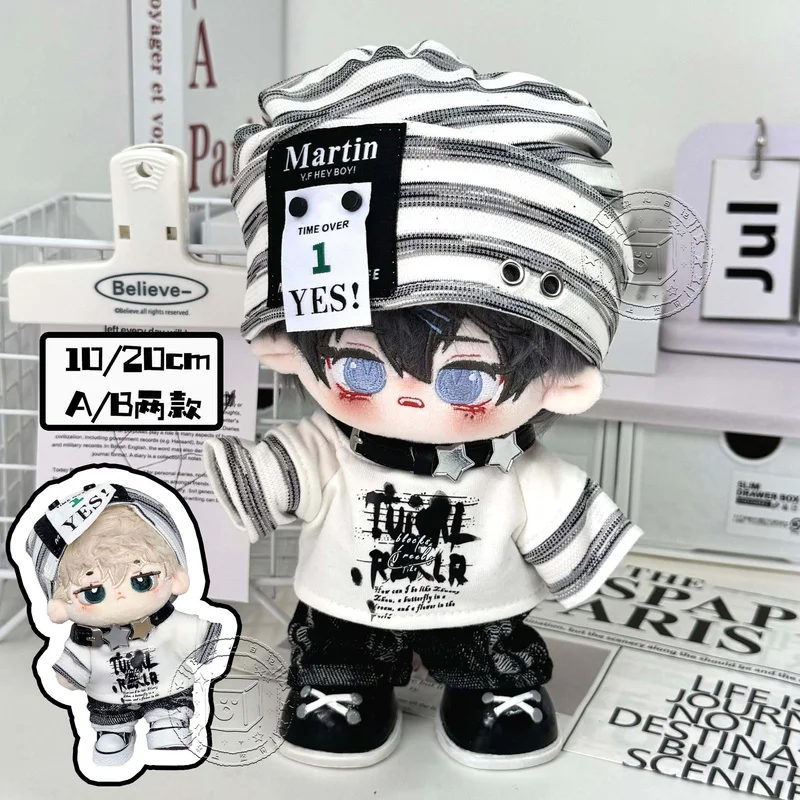 

Только одежда, модная одежда «сделай сам», 20 см, 10 см, без атрибутов, детская одежда, черно-белая пиксельная повседневная красивая кукла, сменный комплект