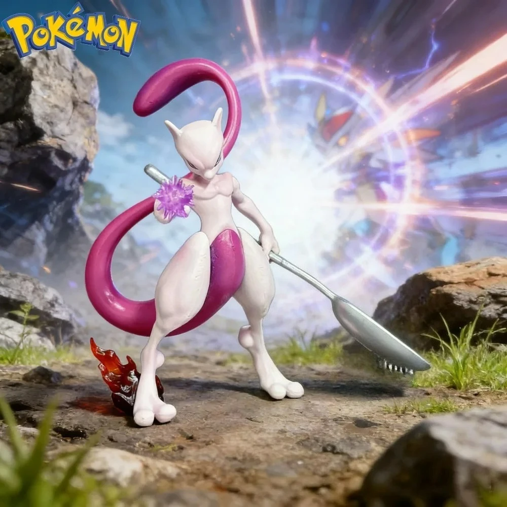 12cm/4,72 Zoll Anime Figur Mewtwo Actionfiguren Mewtwo PVC Sammlermodell Spielzeug für Kinder Geschenke
