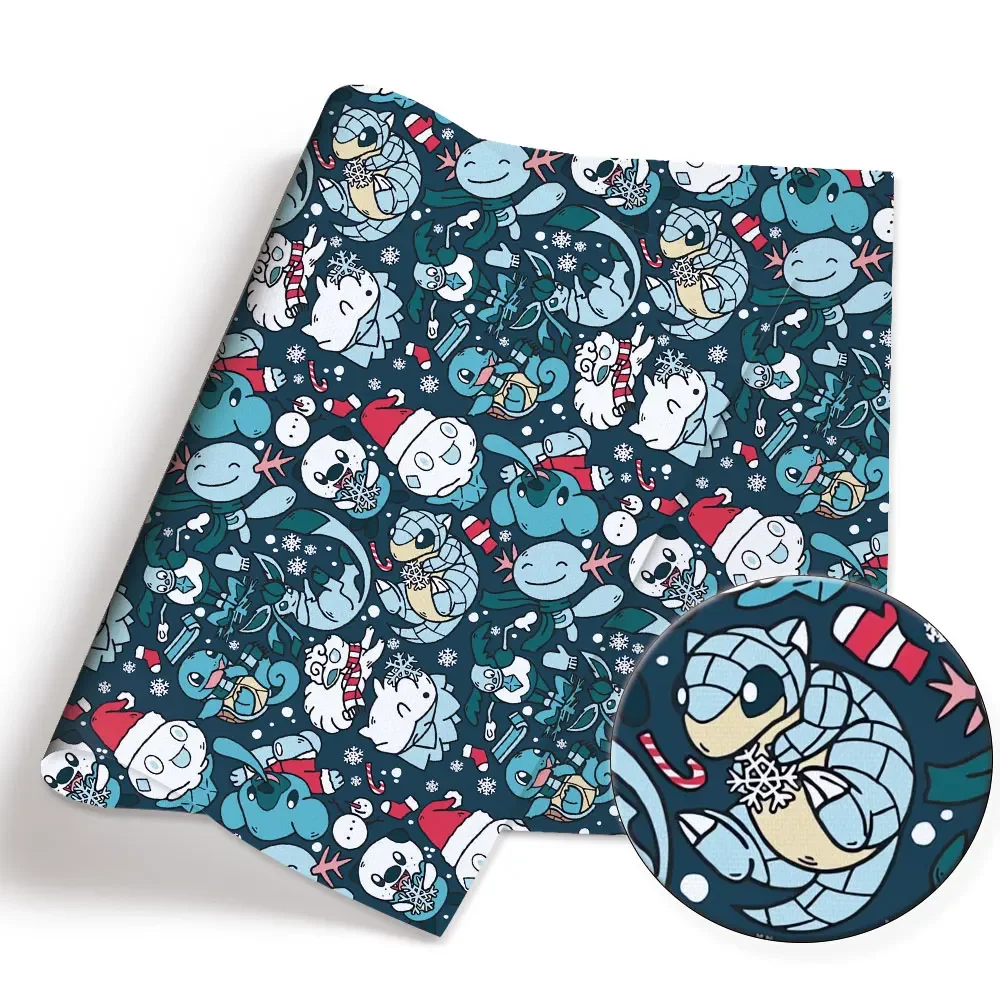 Pokemon Cartoon Fabric140*50cm Handmade Sewing Patchwork Quilting Baby Dress Home Sheet Printed Fabric Fabric Sewing Kids