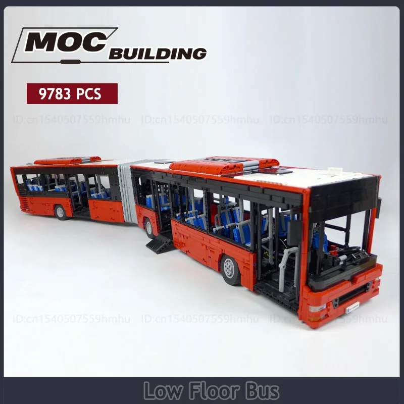 Articulated Low Floor Bus Moc Building Blocks Motor Machine Technology Bricks Car DIY Assembly Model Science Educational Toys Co