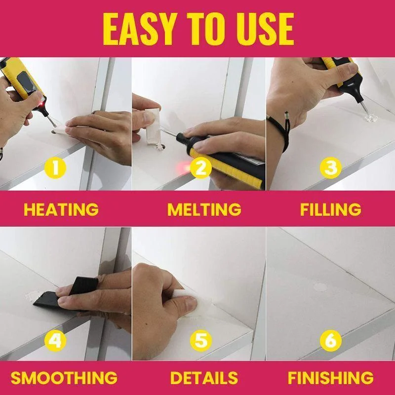 Kit de reparación de suelos laminados, sistema de cera para arreglar arañazos de muebles, herramienta de reparación, virutas de carcasa resistente