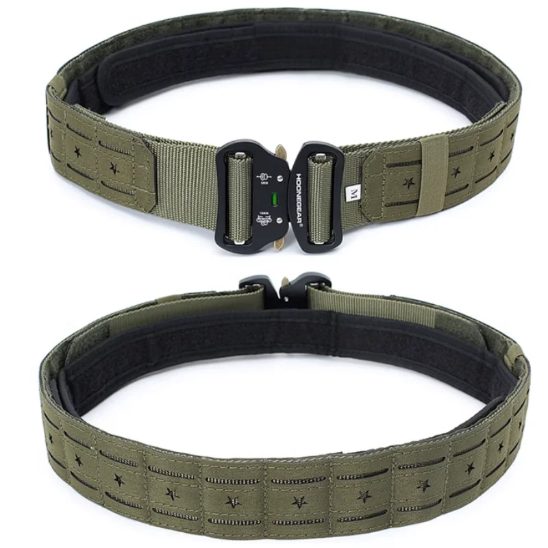2-Zoll-taktischer Gürtel mit Schnellverschluss und Metallschnalle, MOLLE-Laser-Herrengürtel, Camo – Detail 5