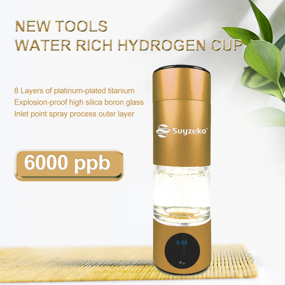 Suyzeko 6000PPB High Quality Hydrogen Water Processor Weakly Alkaline Water Hydrogen H2 Cup