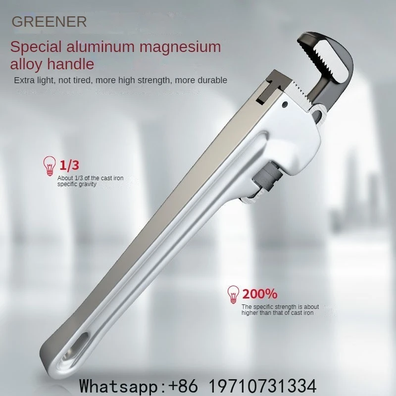 8/12/14/18 inch Pipe Wrench 40% Lighter Adjustable Aluminum Plumbing Wrench Heavy Duty Straight Pipe Wrenches Jaw Max Capacity