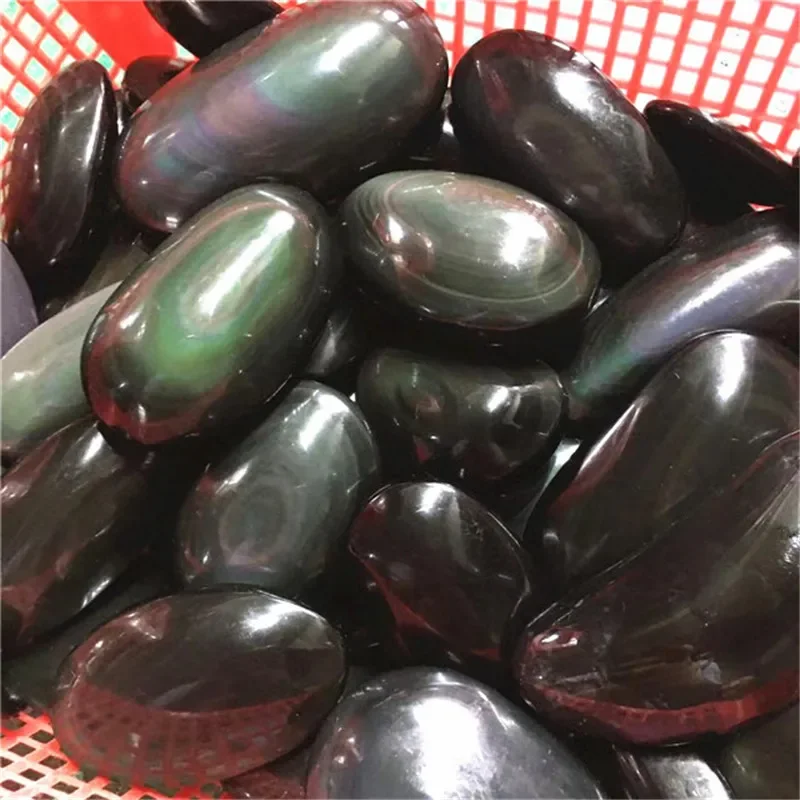 Natural quartz palm beautiful rainbow obsidian crystals healing stones gemstone for home decoration 1pcs