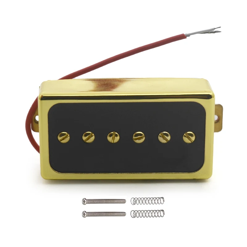 O Style Brass Cover Pickup, Single Coil Pickup, Humbucker Size, N-50 mm, B-52mm, Chrome, Gold