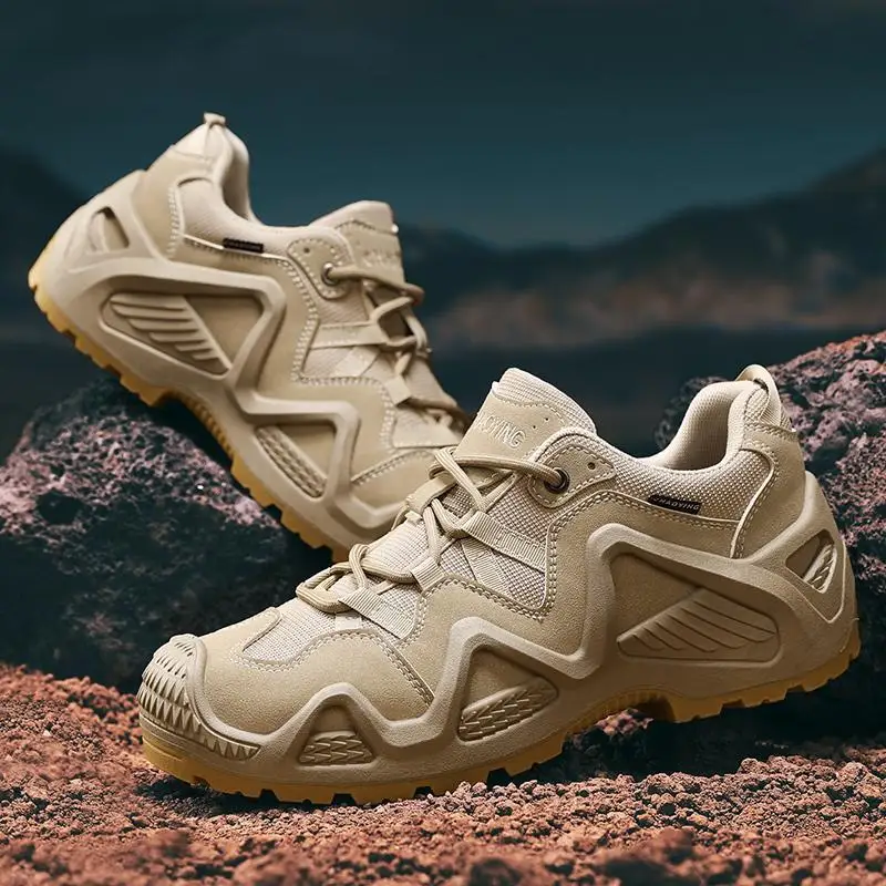 

2025 Men's Hiking Shoes Anti-Slip Outdoor Boots Waterproof Trekking Footwear Abrasion-Resistant for Mountain Climbing Camping