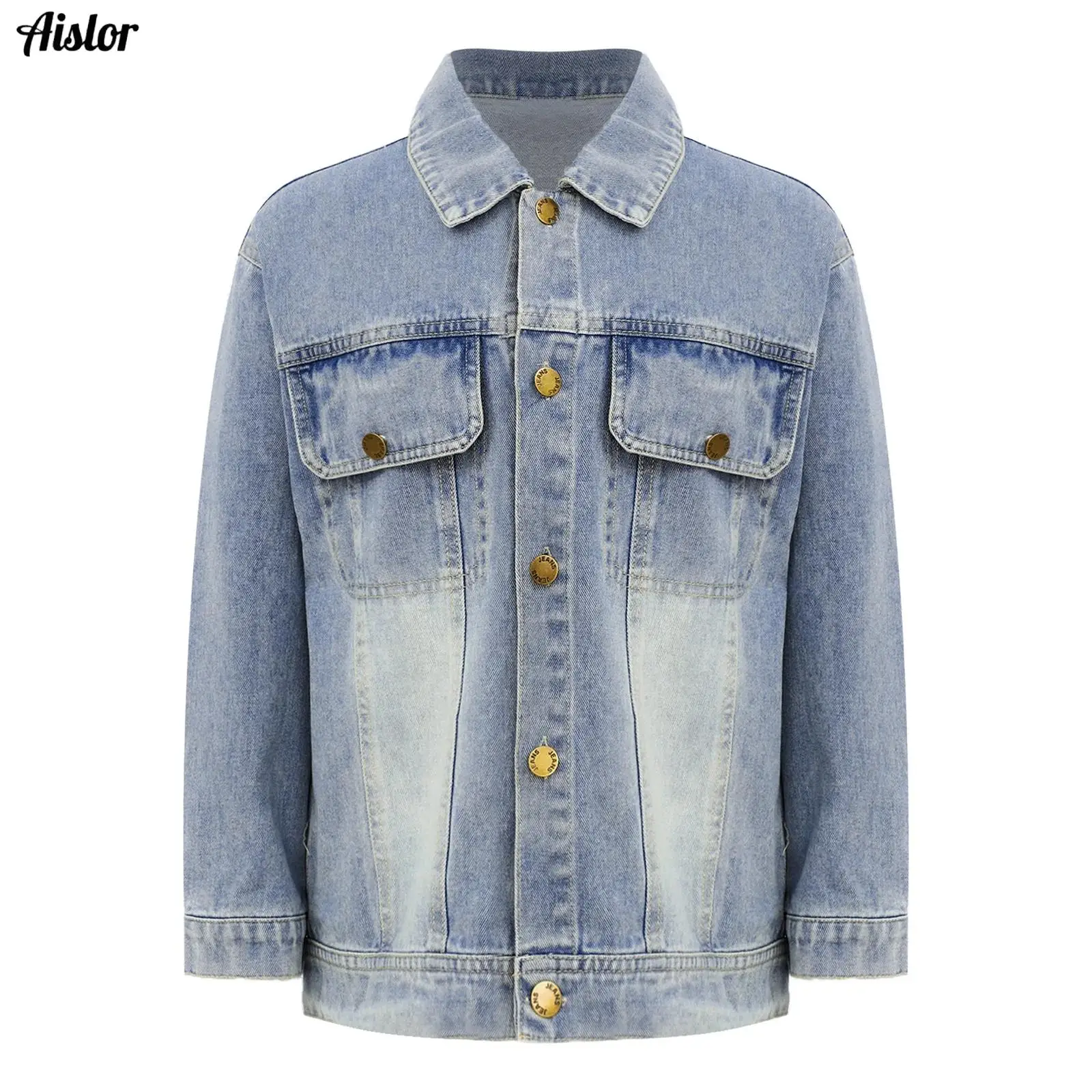 

Children's Denim Jacket Spring Autumn Korean Letter Embroidery Back Girl's Denim Jacket Casual Loose Boy's Coat Cardigan