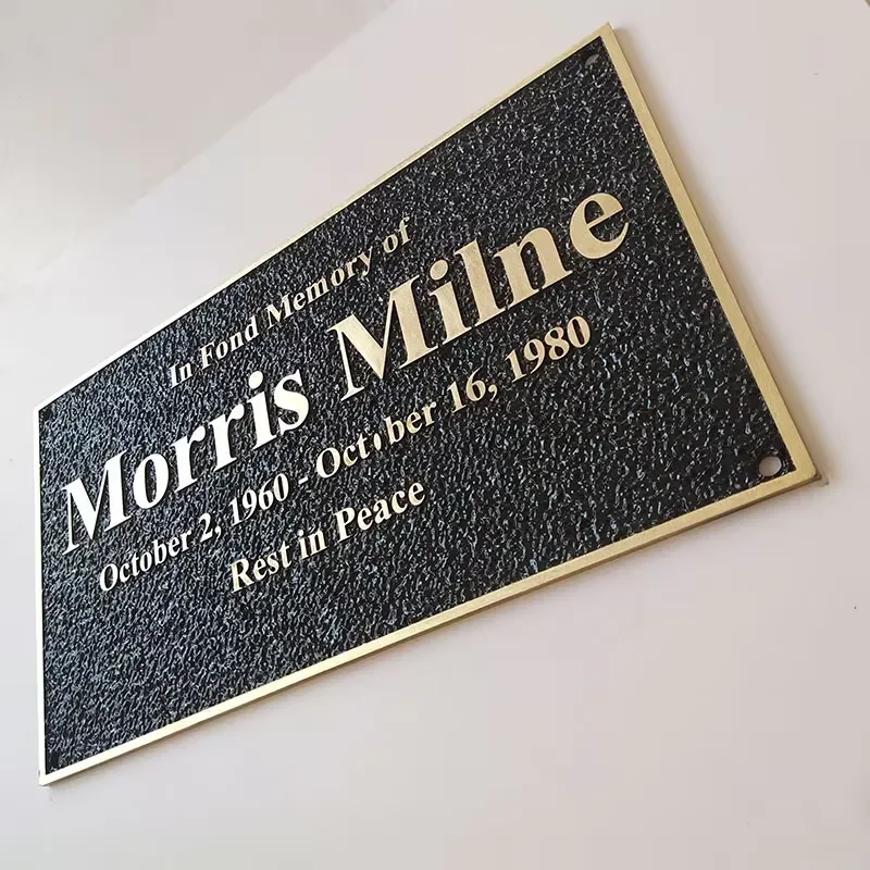 Outdoor Engraved Bronze Photo Plaque Personalized Brass Portrait Memorial Funeral Plaque