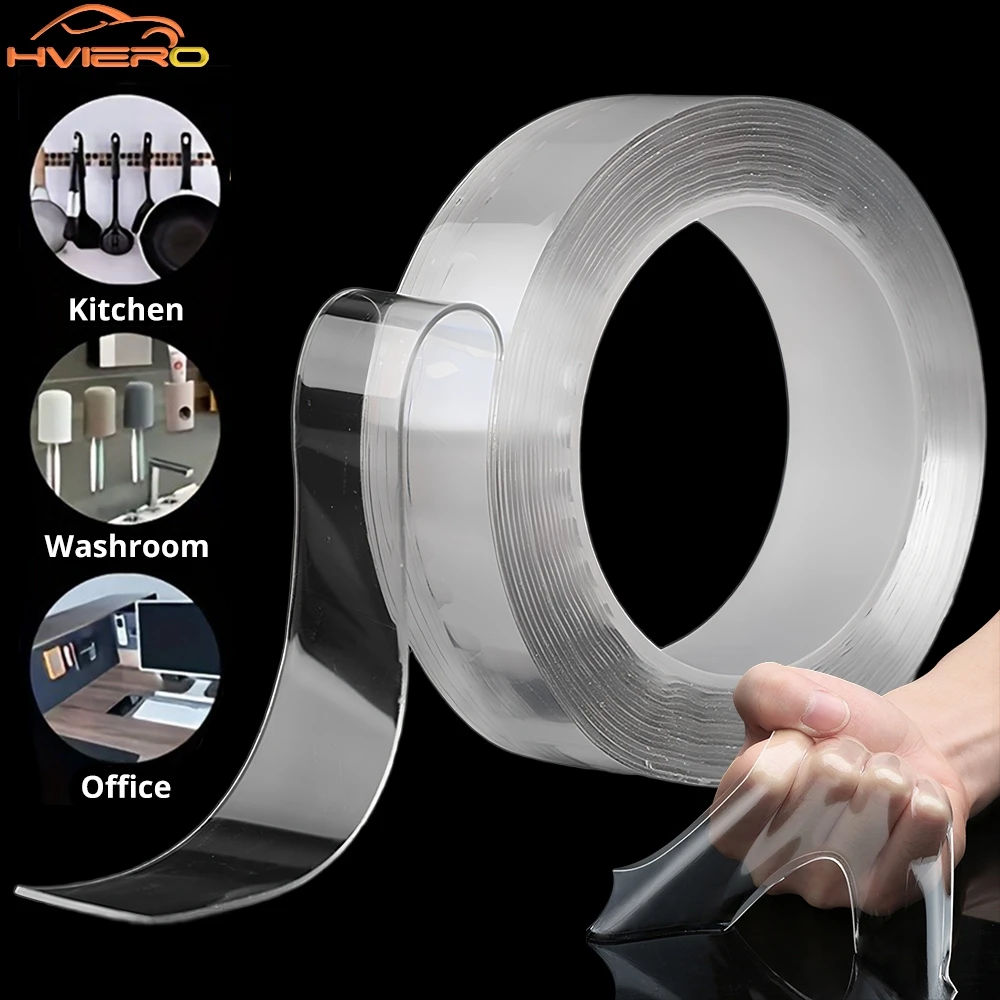 

Высококачественная нано-лента без следов, двухсторонняя, прозрачная, без следов, многоразовая, водонепроницаемая, клейкая, чистящиеся, автомобильные, специальные инструменты