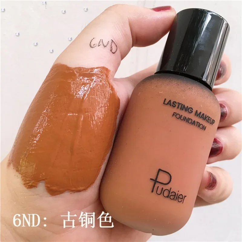 

Wholesale 40ml Foundation Make Up Base Soft Matte Long Wear Oil Control Concealer Liquid Cream Women Makeup Dark Black Corrector