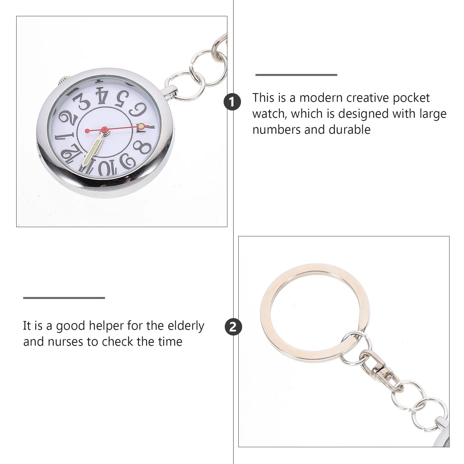 

1Pcs Pocket Watch Big Number Alloy Watch Durable Nurse Elderly Children Kids School Gift Reliable Timepiece Children Gift