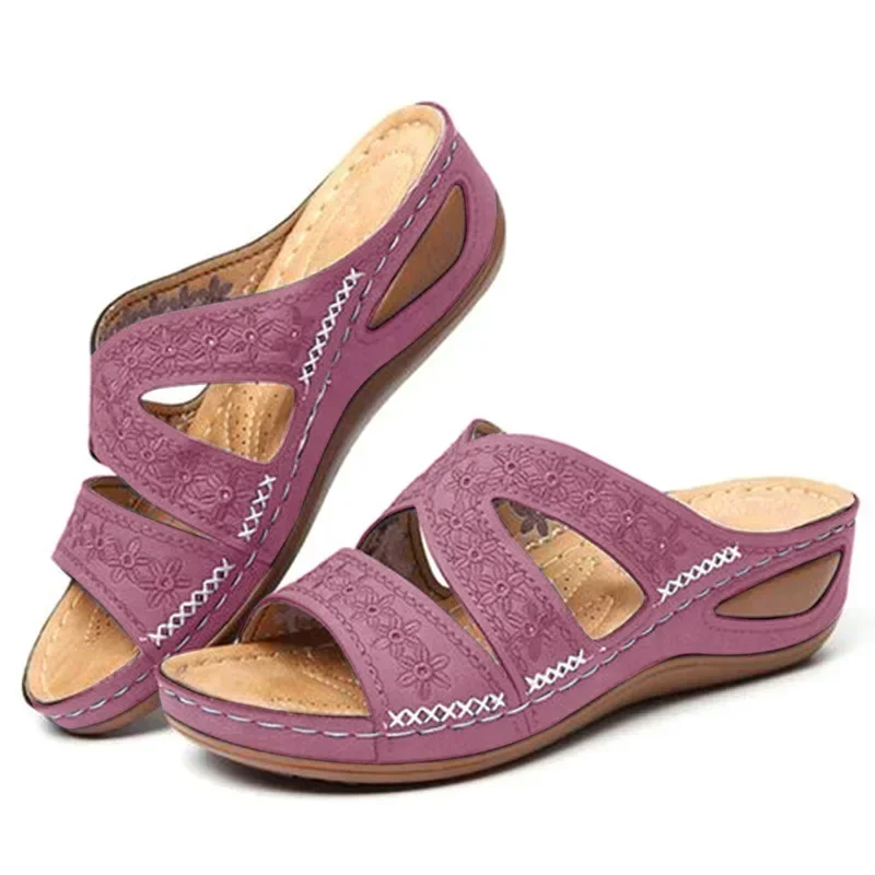 Sommer 2026 Damen-Sandalen mit offenen Zehen, Retro Rutschfeste Leder-Freizeitsandalen, Modische Vielseitige Damensandalen – Detail 22