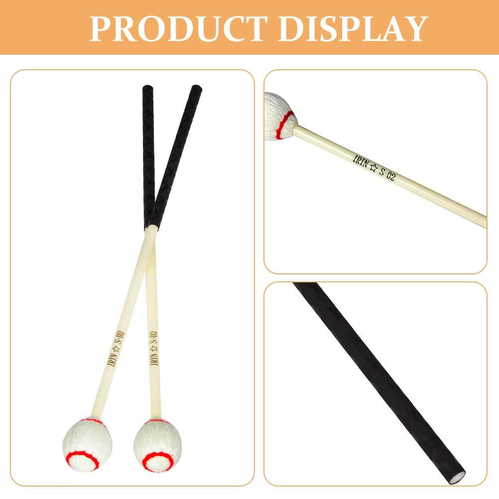 

1 Pair Marimba Mallets Tongue Drum Sticks Percussion Instrument Practice Smooth Durable Universal Drumstick Accessories