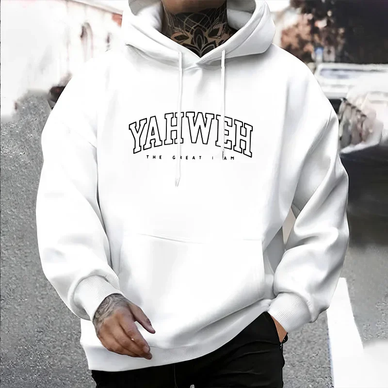 Street-Style Herren YAHWEH Hoodies 2026 Urban Fashion Trendiger Kapuzenpullover Männlicher Hip-Hop-Freizeitanzug Herbst Winter Cooler Hoodie – Detail 3