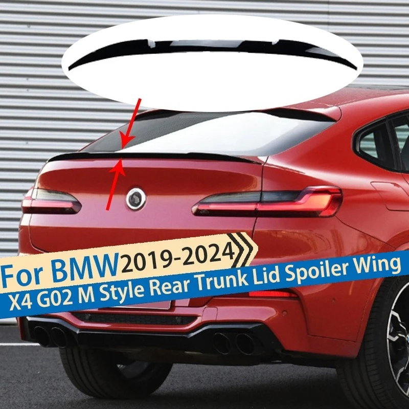 

Car Rear Trunk Lid Spoiler Wing Lip Trim For BMW X4 G02 M Style 2019 2020 2021 2022 2023 2024 Body Kit Modification Exterior